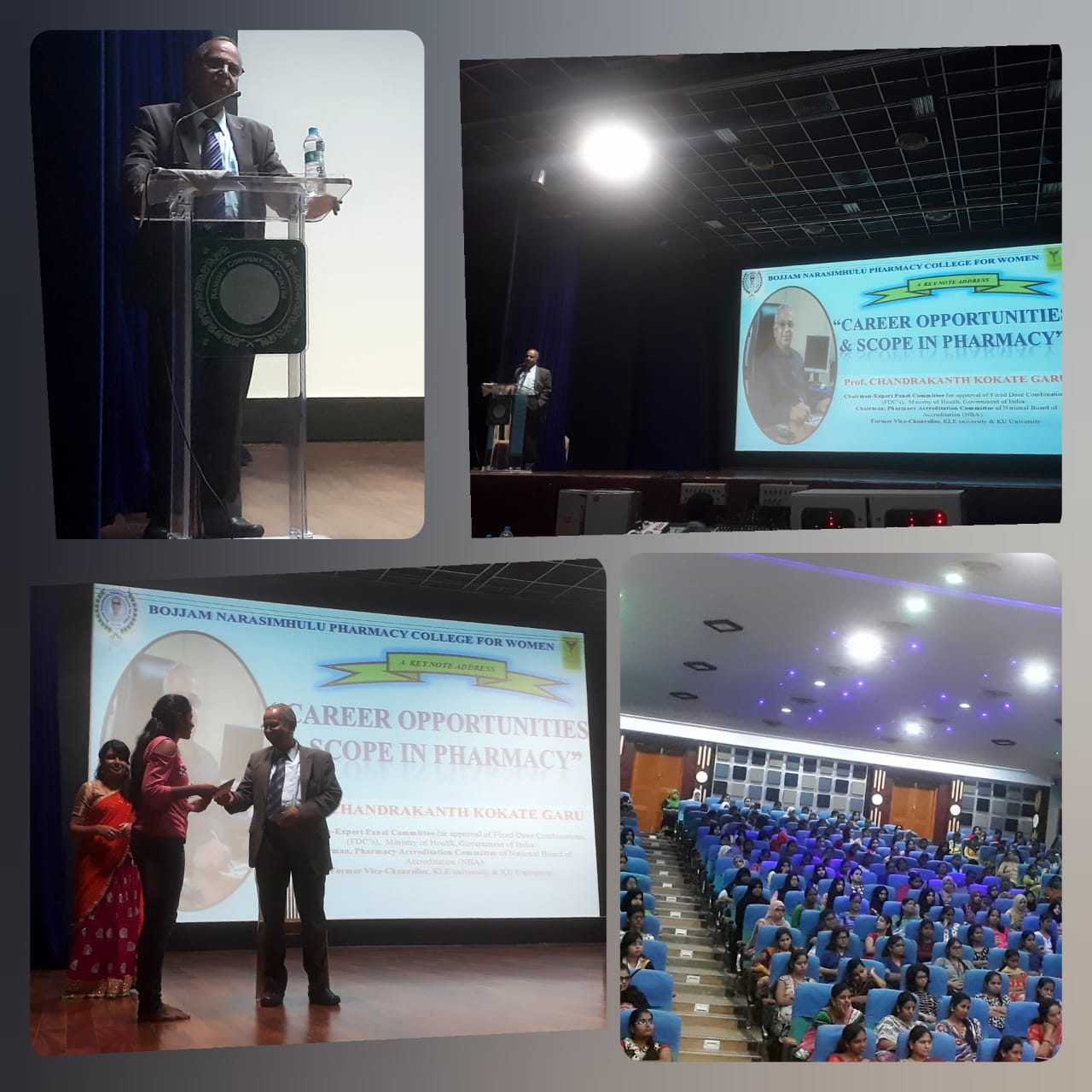 Seminar on 'Career Opportunities and Scope in Pharmacy' by Prof. Chandrakanth Kokate, Former President, Pharmacy Council of India.